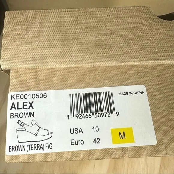 Kork Ease Alex Brown Leather Wedge Sandals Women’s Size 10 - New in Box