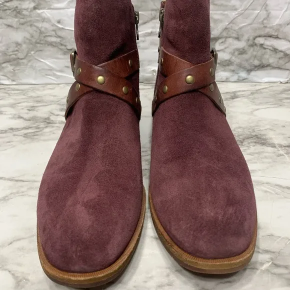 Kork Ease Maroon Suede Ankle Boots size 8 excellent condition