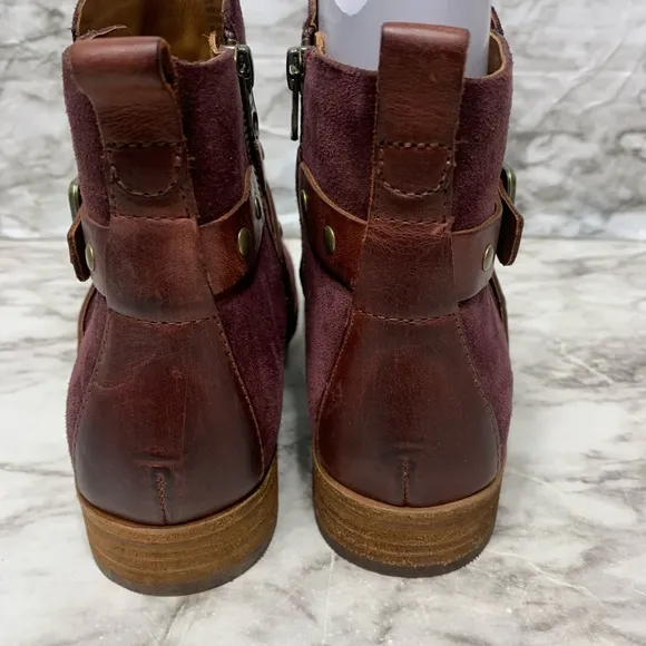 Kork Ease Maroon Suede Ankle Boots size 8 excellent condition