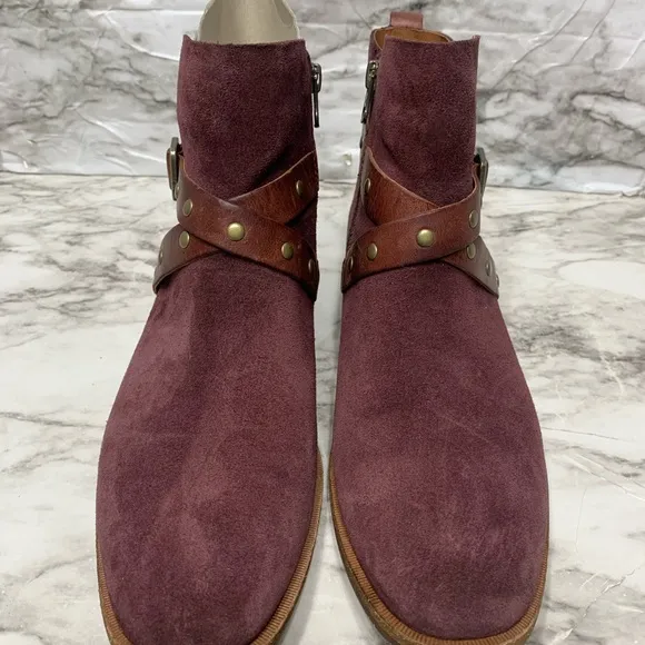 Kork Ease Maroon Suede Ankle Boots size 8 excellent condition