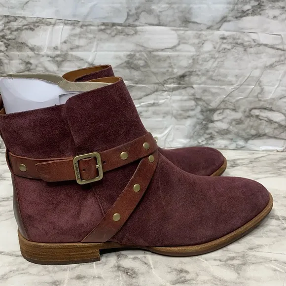 Kork Ease Maroon Suede Ankle Boots size 8 excellent condition