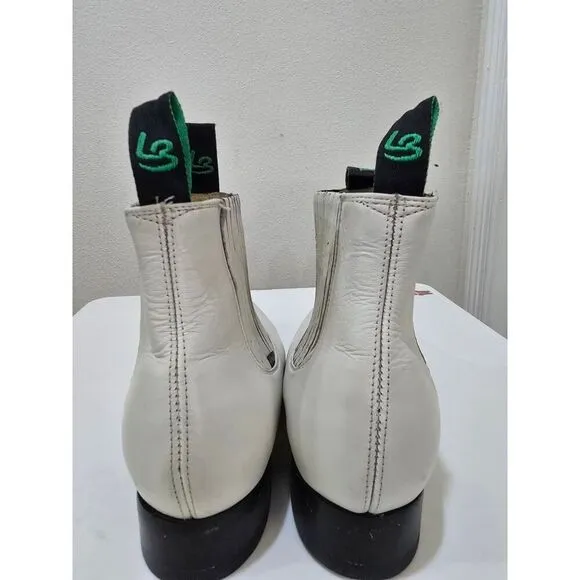 La Barca Classic Charro Genuine Leather Ankle Boots White Men's Size 29.5 - 12.5