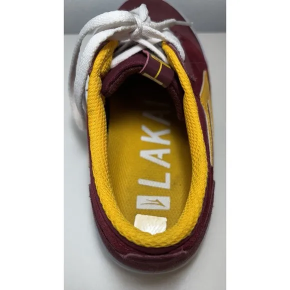 Lakai Skate Shoes, Men's 6.5, Burgundy/Yellow/Hite