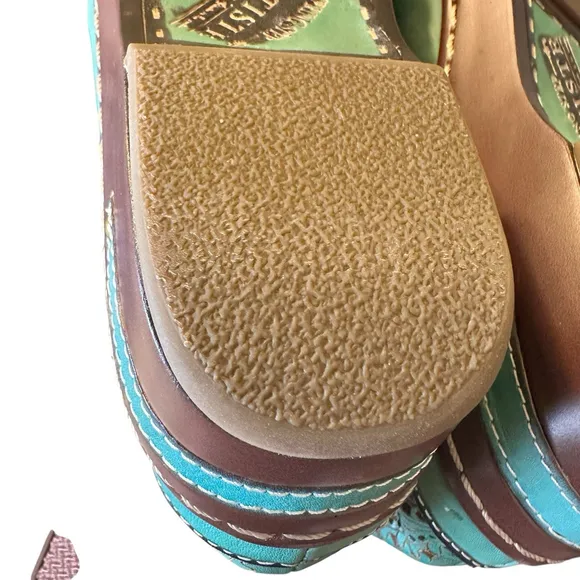 L’Artiste By Spring Step Anchorbank Sky Blue NWOT Slip On Clog Shoes Boho Sz 41