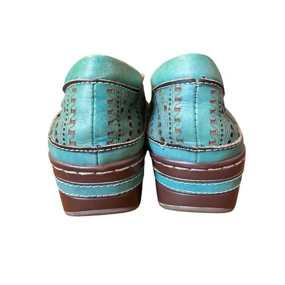 L’Artiste By Spring Step Anchorbank Sky Blue NWOT Slip On Clog Shoes Boho Sz 41