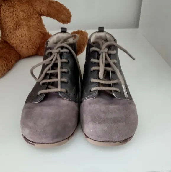 Leather Ankle suede brogue boots