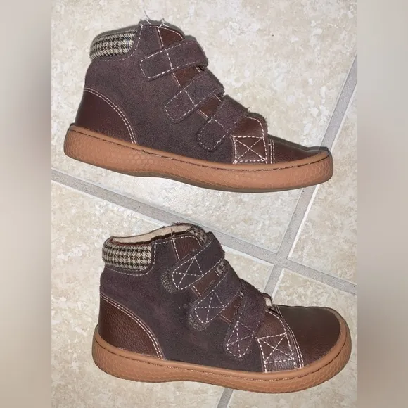 LIVIE &amp; LUCA BOYS Brown leather boots boys size 11
