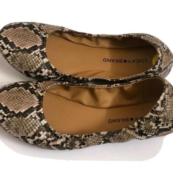 Lucky Brand Women's Shoes 9 Leather Ballet animal