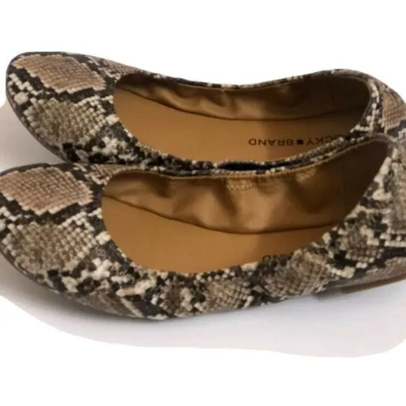 Lucky Brand Women's Shoes 9 Leather Ballet animal