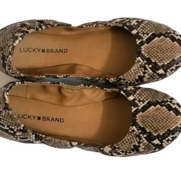 Lucky Brand Women's Shoes 9 Leather Ballet animal