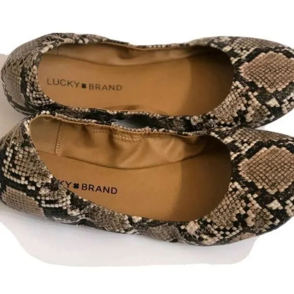 Lucky Brand Women's Shoes 9 Leather Ballet animal
