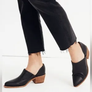 Madewell The Brady Lowcut Bootie Black Leather Size 9