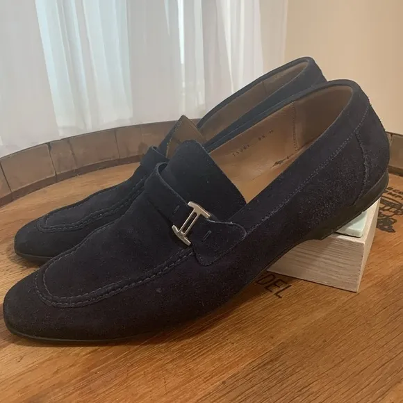 Magnanni | Blue Suede Slip On Loafers Shoes 9.5 M