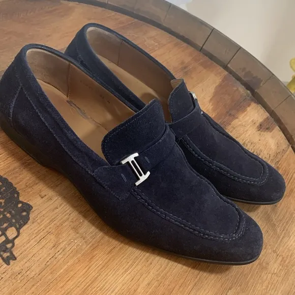 Magnanni | Blue Suede Slip On Loafers Shoes 9.5 M