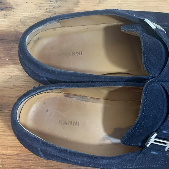 Magnanni | Blue Suede Slip On Loafers Shoes 9.5 M