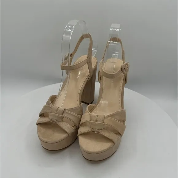 MARC FISHER DAMASK WOMENS SUEDE PLATFORM SANDALS  SIZE 7  COLOR LIGHT PINK  NWT