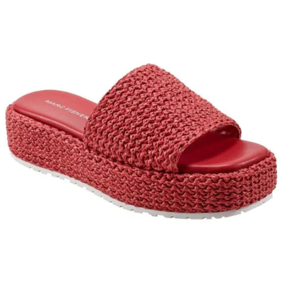 Marc Fisher Women's Pais Woven Upper Sandal Size 11 M, RED