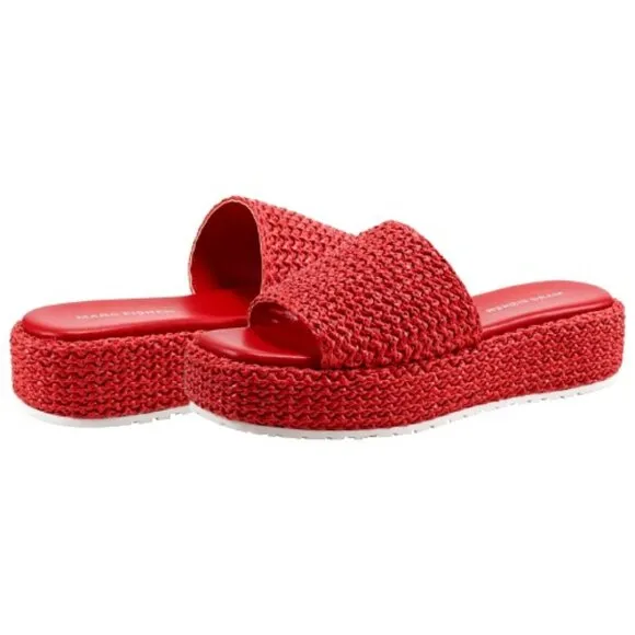 Marc Fisher Women's Pais Woven Upper Sandal Size 11 M, RED