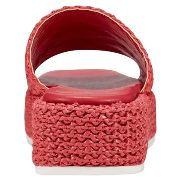 Marc Fisher Women's Pais Woven Upper Sandal Size 11 M, RED