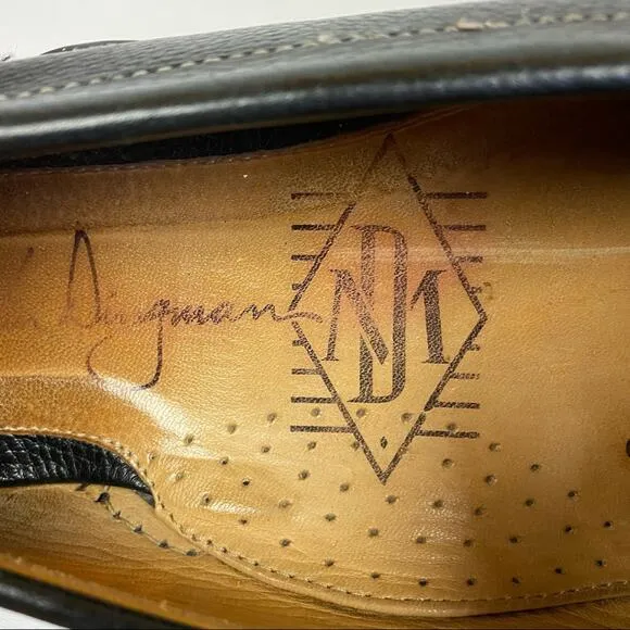 Martin Dingman  Bill Black Leather Penny Driving Loafer Shoes Size 11