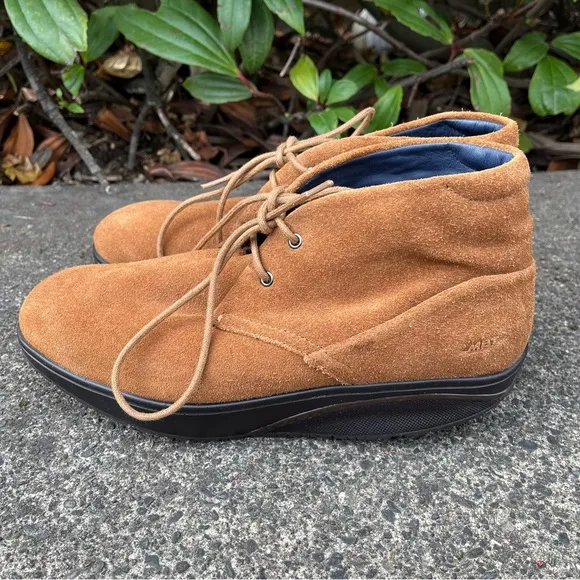 MBT Tan Brown Suede Chukka Lace Up Boots