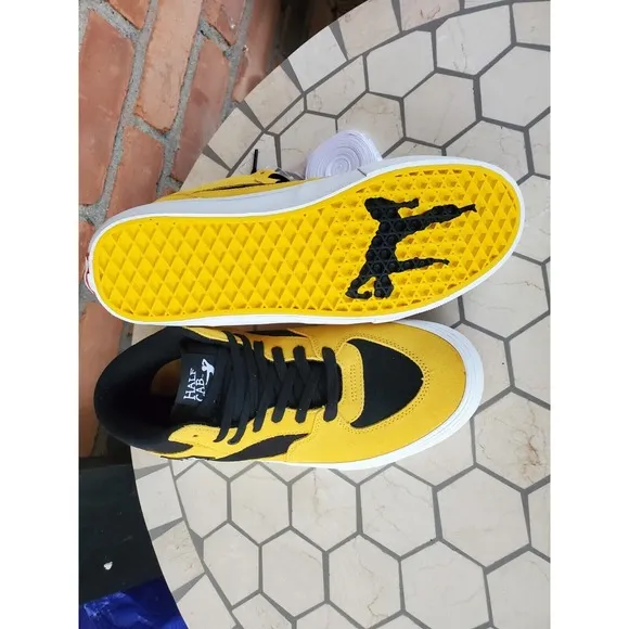 Men Sz 6.5 VANS SKATE HALF CAB Kobe Bruce Lee  Sneakers Black Yellow Rare