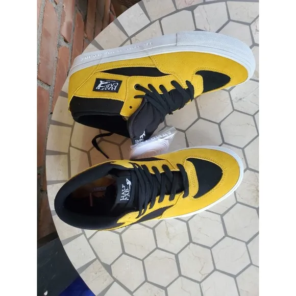 Men Sz 6.5 VANS SKATE HALF CAB Kobe Bruce Lee  Sneakers Black Yellow Rare