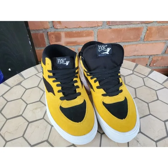 Men Sz 6.5 VANS SKATE HALF CAB Kobe Bruce Lee  Sneakers Black Yellow Rare