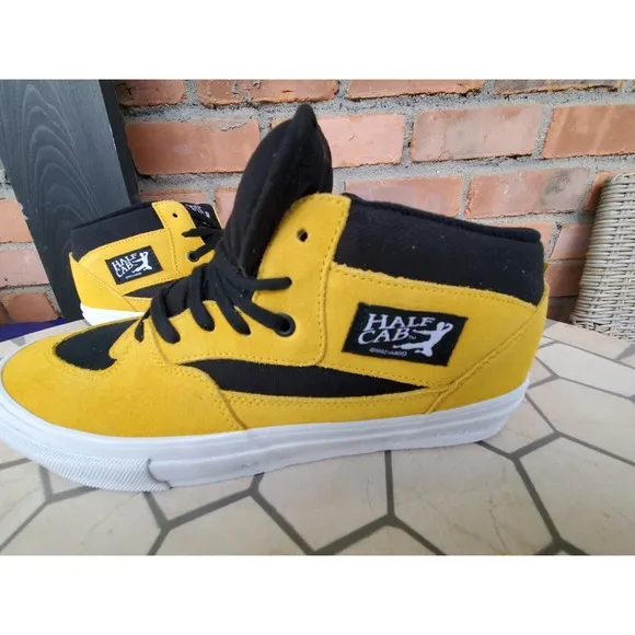 Men Sz 6.5 VANS SKATE HALF CAB Kobe Bruce Lee  Sneakers Black Yellow Rare