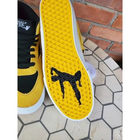 Men Sz 6.5 VANS SKATE HALF CAB Kobe Bruce Lee  Sneakers Black Yellow Rare