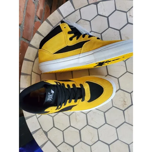 Men Sz 6.5 VANS SKATE HALF CAB Kobe Bruce Lee  Sneakers Black Yellow Rare