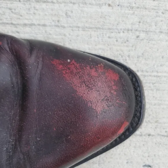 Men's Black Cherry Lucchese Leather Cowboy Boots Size 10 E