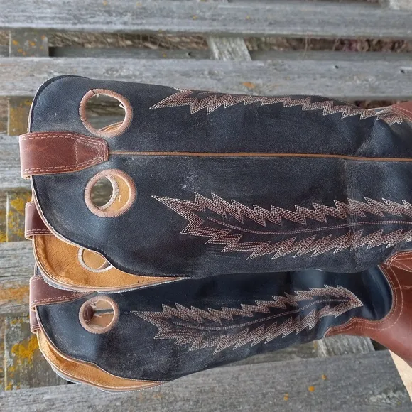 Men's Brown and Black Western Boots