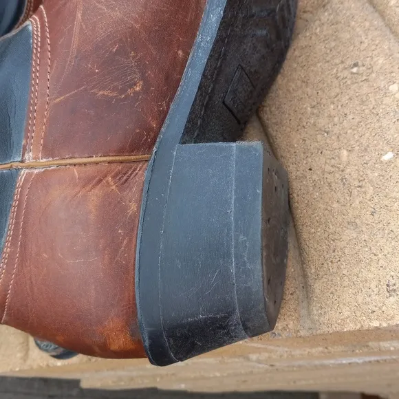 Men's Brown and Black Western Boots