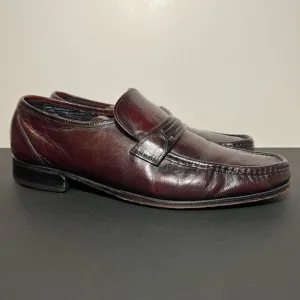 Mens FLORSHEIM Como Cognac Brown Leather Slip On Loafers / Size 10 Medium