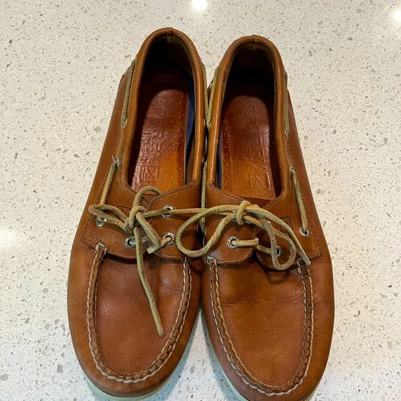 Men’s Sperry Authentic Original 2 Eye Leather Boat Shoes Brown Size 12