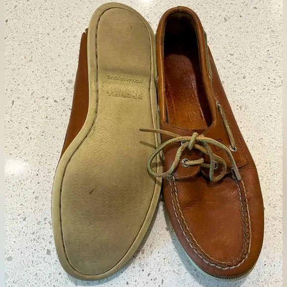 Men’s Sperry Authentic Original 2 Eye Leather Boat Shoes Brown Size 12