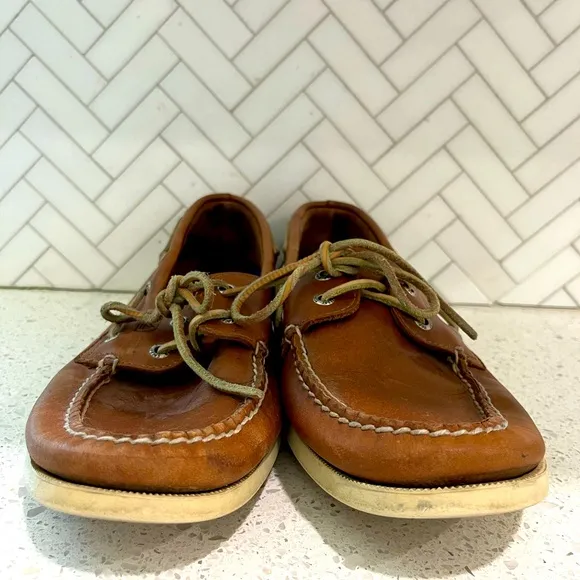 Men’s Sperry Authentic Original 2 Eye Leather Boat Shoes Brown Size 12