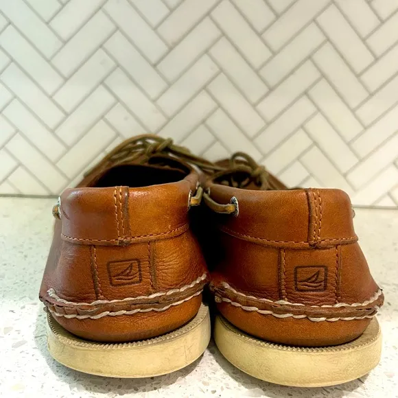Men’s Sperry Authentic Original 2 Eye Leather Boat Shoes Brown Size 12