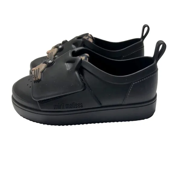 Mini Melissa Black Cat Jelly Trainer Shoes Size 8