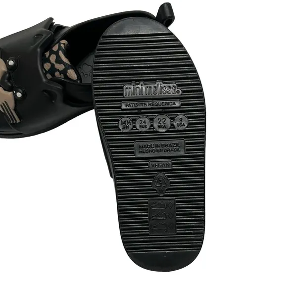 Mini Melissa Black Cat Jelly Trainer Shoes Size 8