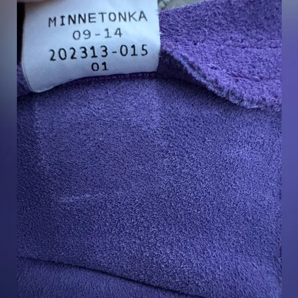 Minnetonka Girls EUC 3 Layer Purple Fringe Suede Leather Calf Boots