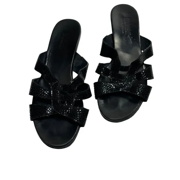 Munro American Sandals Slip on Slides Block Kitten Heel Shoes