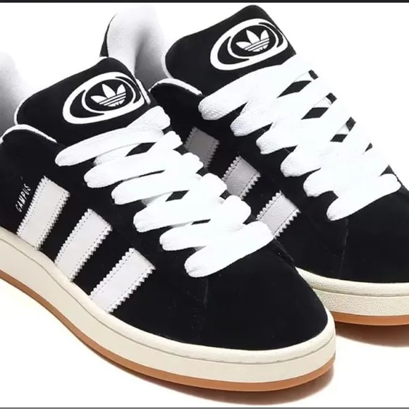 NEW Adidas Campus 00 Black with White Stripes Sneakers - Size 4 Big Kid/Women’s
