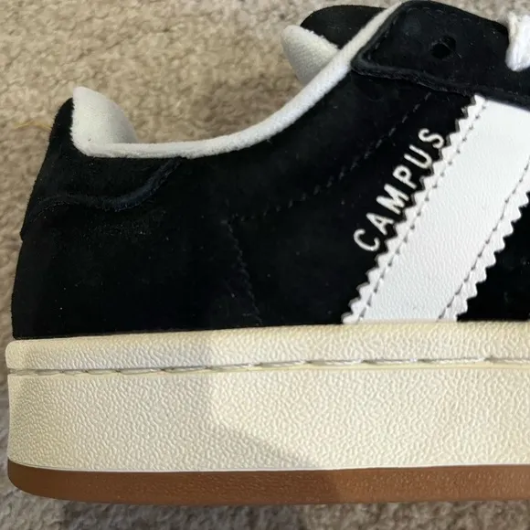 NEW Adidas Campus 00 Black with White Stripes Sneakers - Size 4 Big Kid/Women’s