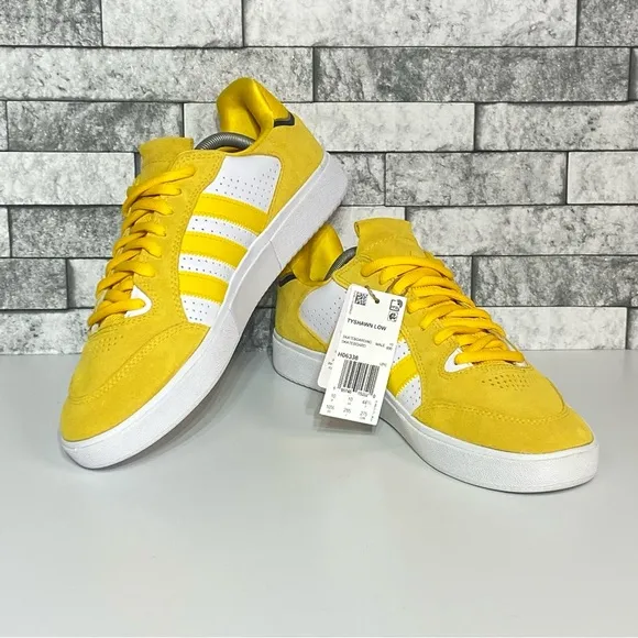 New Adidas Mens 10.5 Tyshawn Low Yellow Skate Shoes