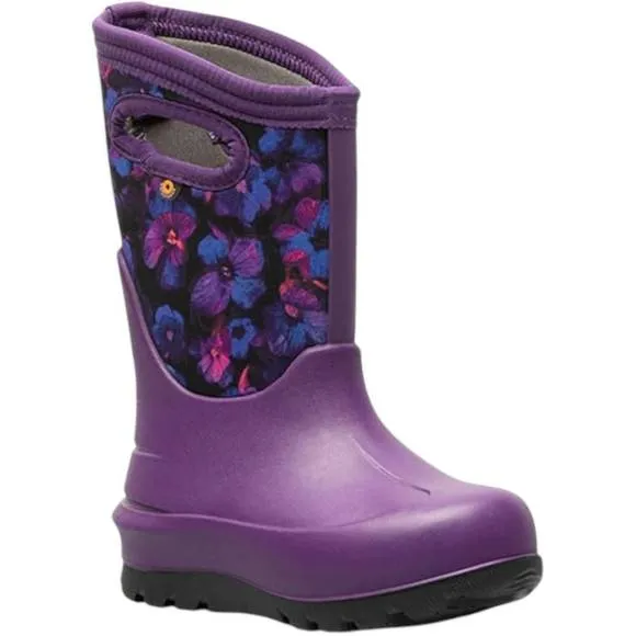 NEW BOGS girl's neo-classic petal rain boots in purple