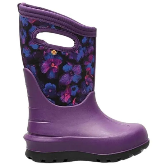 NEW BOGS girl's neo-classic petal rain boots in purple