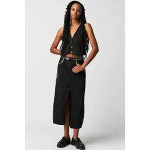 NEW Free People One Teaspoon Black Oak Studded Rocko Skirt Size 27