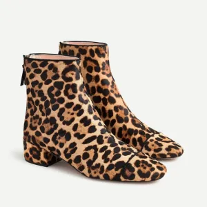 New! J Crew sz 7 7.5 Roxie Cap-toe Ankle Boots Calf Half Leopard Cheetah NWT